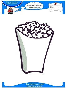 Çocuklar İçin Popcorn Boyama Sayfaları 